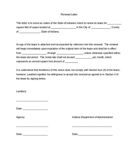 Landlords are under no obligation to renew leases. FREE 12+ Lease Renewal Letter Templates in PDF | MS Word ...