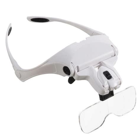 magnifying glass headset 2 led light head headband magnifier 5 lens with box uk ebay