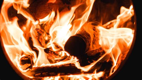 Download Wallpaper 2048x1152 Fire Flame Bonfire Dark Ultrawide