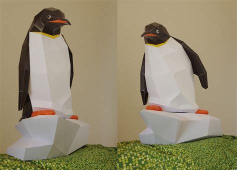 Papercraft Penguin Diy Kit Pdf Paper Penguin By Paperwolfsshop