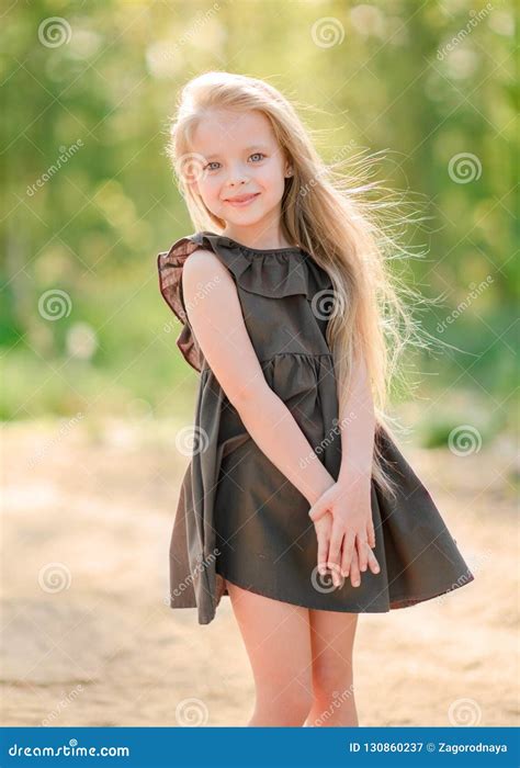 Portrait Of Little Girl Outdoors Stock Image Image Of Happiness