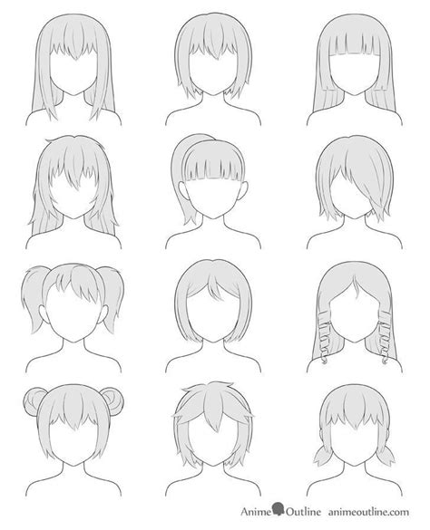 Anime Draw Easy Hairstyles Drawing Female Hair Hairstyle Anime