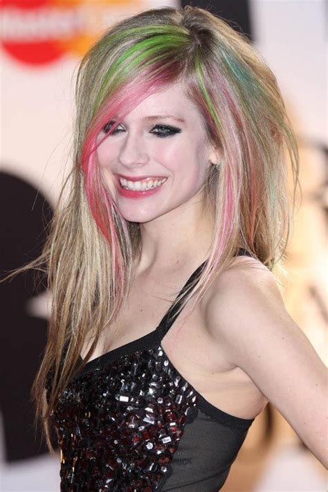Avril Lavigne Straight Ash Blonde Angled Bouffant Peek A Boo