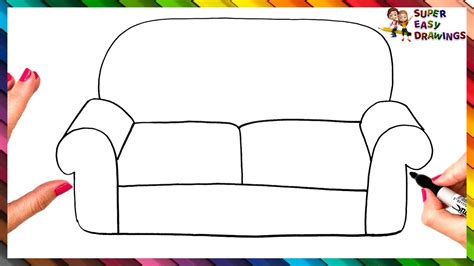 How To Draw A Sofa Step By Step 🛋️ Sofa Drawing Easy Youtube