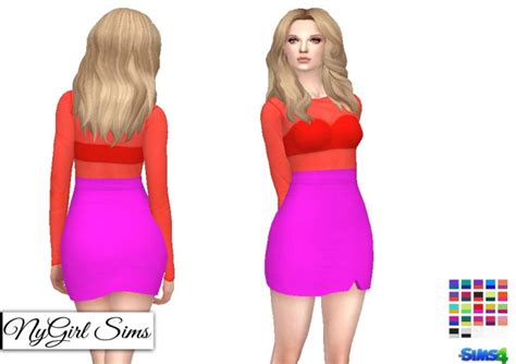 Sheer Top Colorblock Dress The Sims 4 Catalog