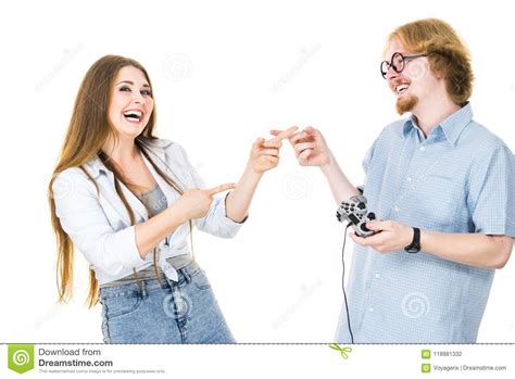 Gaming Couple Playing Games Stock Photo Image Of Technology Gamer