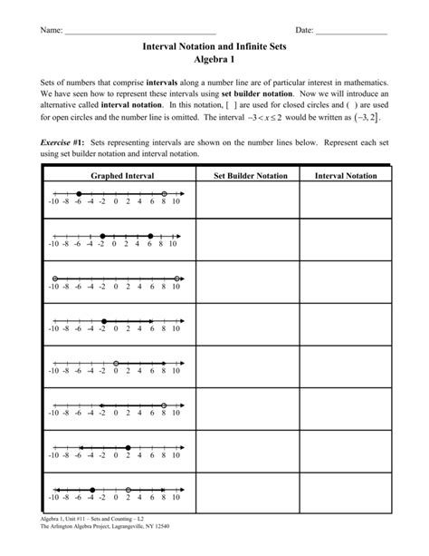 Interval Notation Worksheet With Answers Worksheets For Home Learning