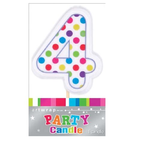 Ts Greetings Artwrap Polka Dot Number Candles Four
