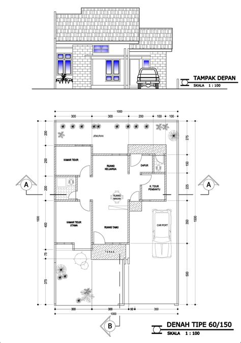 Berikut adalah model rumah minimalis terbaru tahun 2021! Ide contoh desain dan denah rumah minimalis type 60 1 dan ...