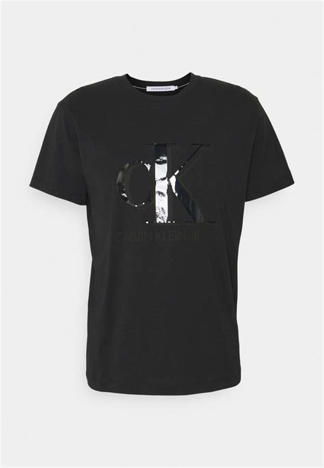 Calvin Klein Jeans Monogram Waterbase Tee Unisex T Shirt Print Black Zwart Zalando Nl