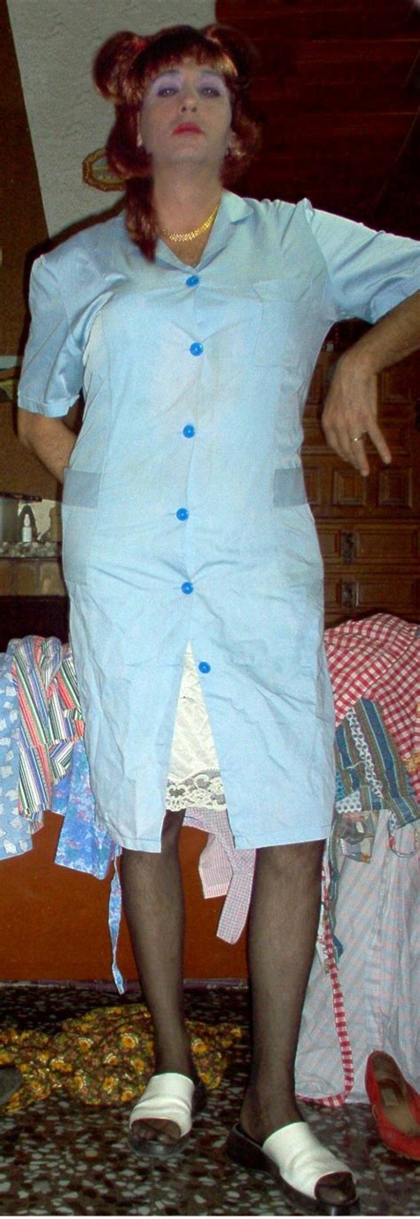nylons blouse nylon domestic worker tgirls overalls shirt dress summer dresses vintage