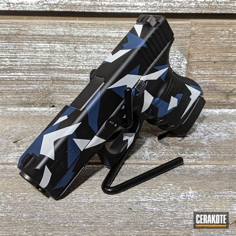 Splinter Camo Glock Cerakoted Using Kel Tec® Navy Blue Bright White