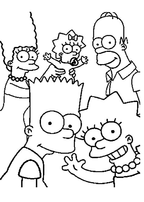 Simpsons Family coloring pages for kids printable free | Детские