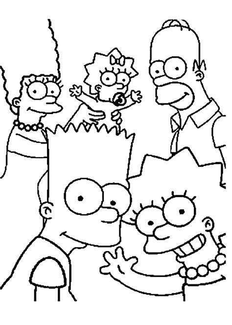 Add some colors of your imagination and make this family portrait coloring page nice and colorful. Simpsons Family coloring pages for kids printable free ...