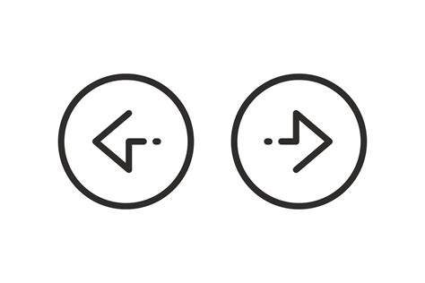 Arrows Button Left And Right Outline Icons Creative Market