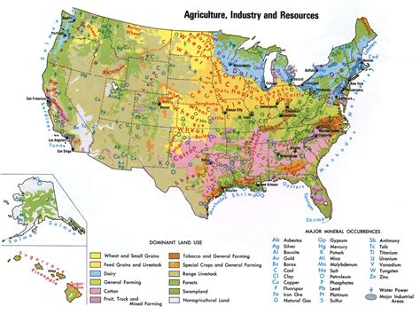 Usa Agriculture Industry And Resources Map Free Detailed Large