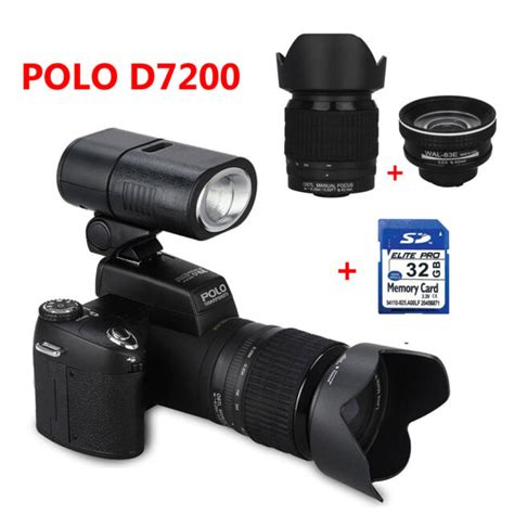 Polo D7200 30 33mp Hd 1080p Slr Digital Telephotos 3 Lens Kit Camera