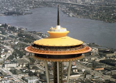 Aerial View Of The Space Needle And Surrounding Area In Seattle In 1962