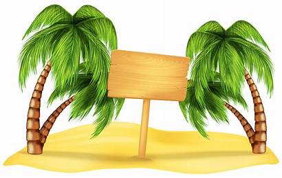 Transparent Summer Background Beach Clipart Palm Vacation
