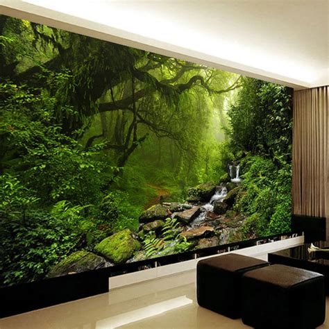 Custom Beautiful Forest Landscape Nature Wallpaper Living Room Bedroom