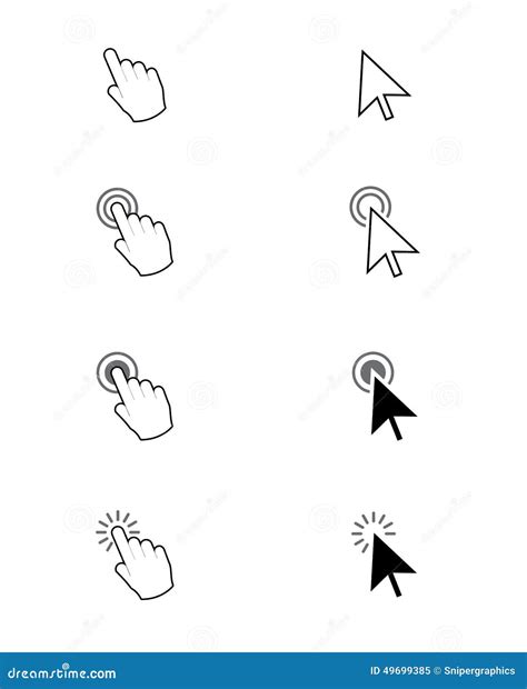 Pointers Mouse Cursors Vector Computer Clicking Icons White Cursor