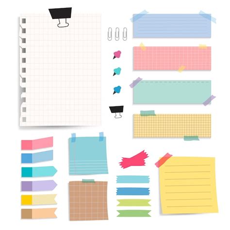 Free Vector Colorful Blank Paper Notes Vector Set