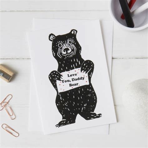 Love You Daddy Bear Card By Lucky Lobster Art