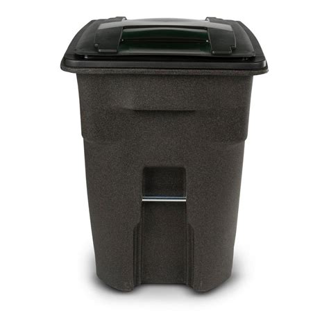 Toter 96 Gal Green Trash Can With Wheels And Attached Lid 025596 01grs