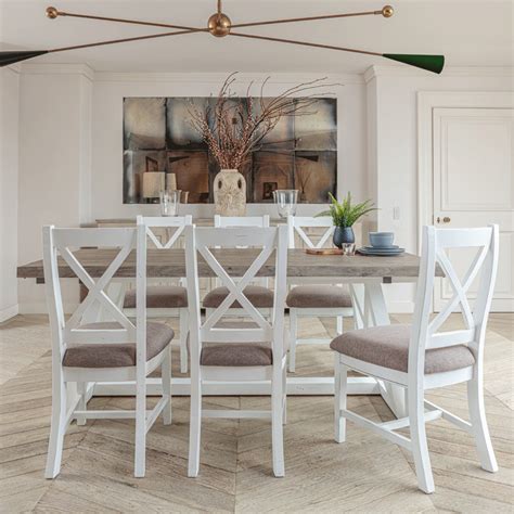 The White And Grey Extending Dining Table 2 Metre Inside Out Living