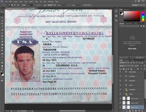 Usa Passport Psd Template Passport Template United States Passport