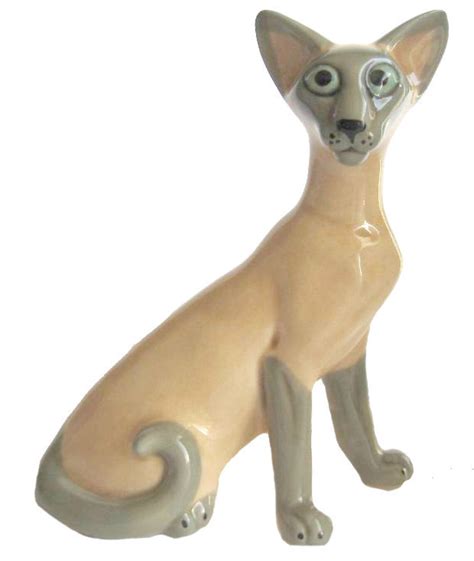 Siamese Cat Porcelain Figurine Etsy