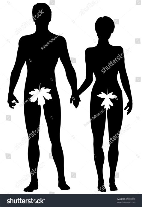 Silhouette Of Adam And Eve Stock Photo 25809868 Shutterstock