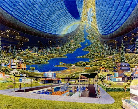 70s Sci Fi Art Interior View Of A Toroidal Colony By 1970s Nasa