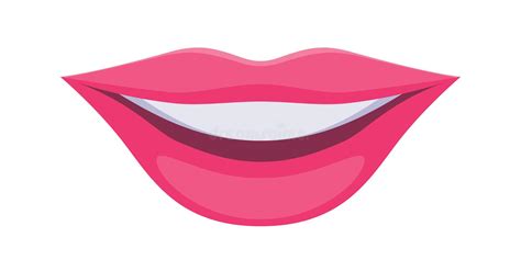 Pink Lady S Lips Icon Smile Symbol Stock Vector Illustration Of