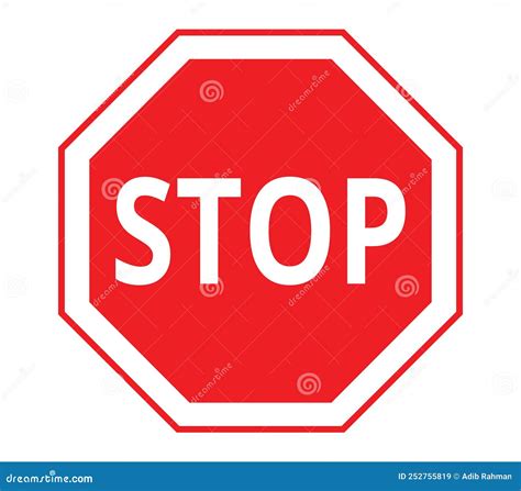 Red Stop Sign On White Background Stock Vector Illustration Of