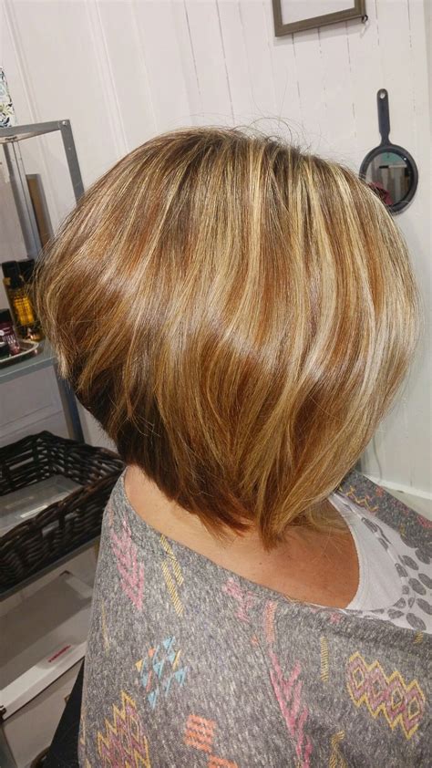 This especially helps beautiful, organic looking balayage highlights shine. inverted bob with blonde highlights and warm golden copper ...