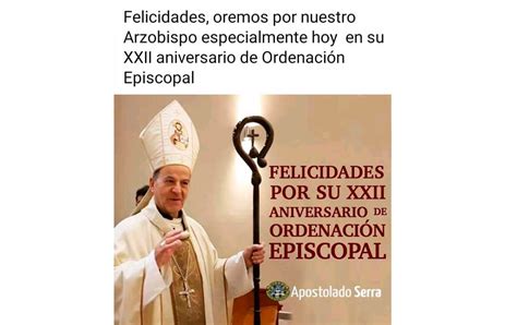 Felicitan Católicos A Monseñor Miranda Por Aniversario Episcopal