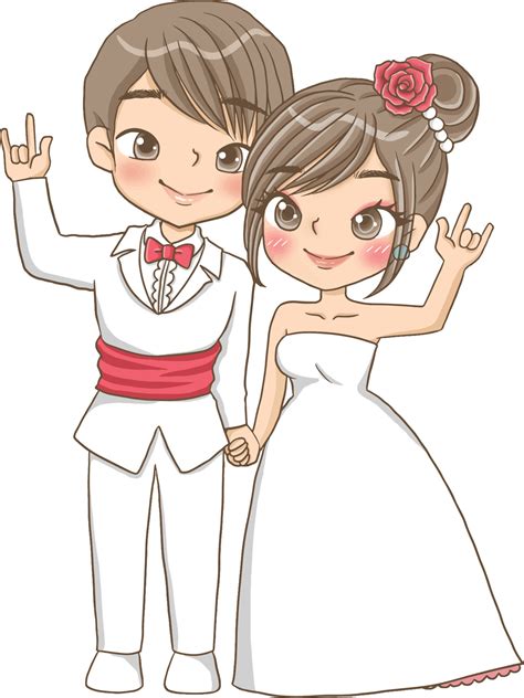 Wedding Couple Together Vector Cartoon Clipart 4717443 Vector Art At Vecteezy
