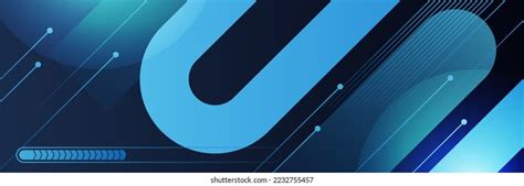 Abstract Blue Technology Banner Design Stock Vector Royalty Free