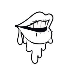 Cartoon Female Lips Smiling Vector Images Over