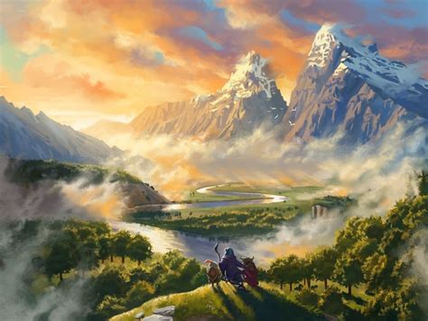 976985 Fantasy Art Forest Illustration Mountains Landscape