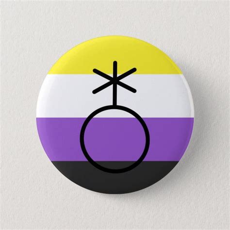 Non-binary Gender Symbol Pin | Zazzle.com | Non binary gender, Binary, Symbols