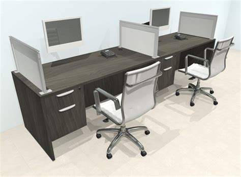 Two Person Modern Aluminum Organizer Divider Office Workstation Desk