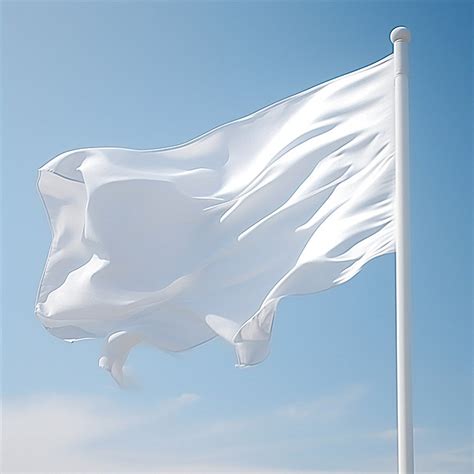 White Flag With Clear Blue Sky Background Flag Business Concept