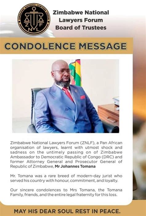 Znlf Mourns Tomana Bulawayo24 News
