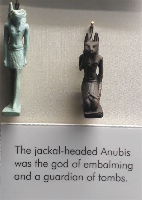 Two Egyptian Amulets Of Anubis The God Of Embalming And Protector Of