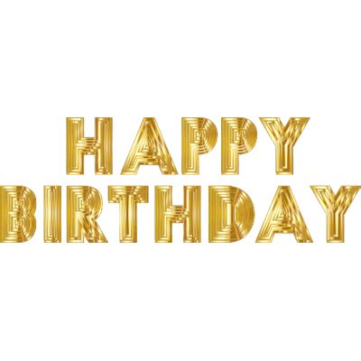Happy Birthday Gold Transparent PNG StickPNG