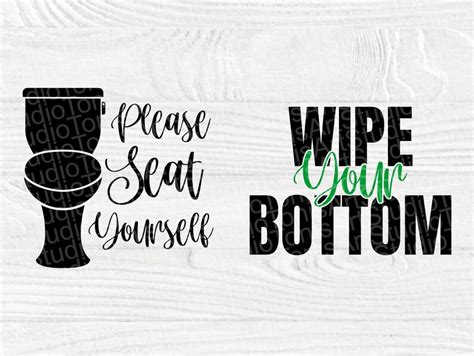 Funny Bathroom Svg Bundle Toilet Signs Svg Bundle Etsy Uk