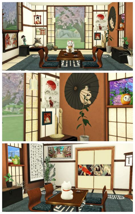 Japanese Dining Room Sims 4 Decoration Sims Sims 4 Contenu