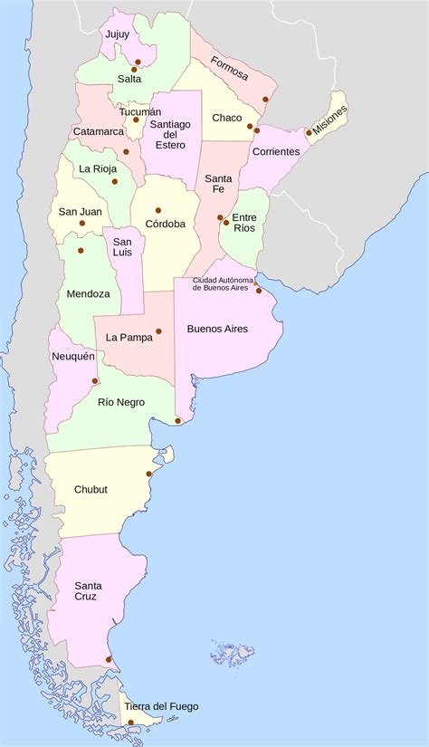 Mapa De Argentina Con Provincias Y Capitales